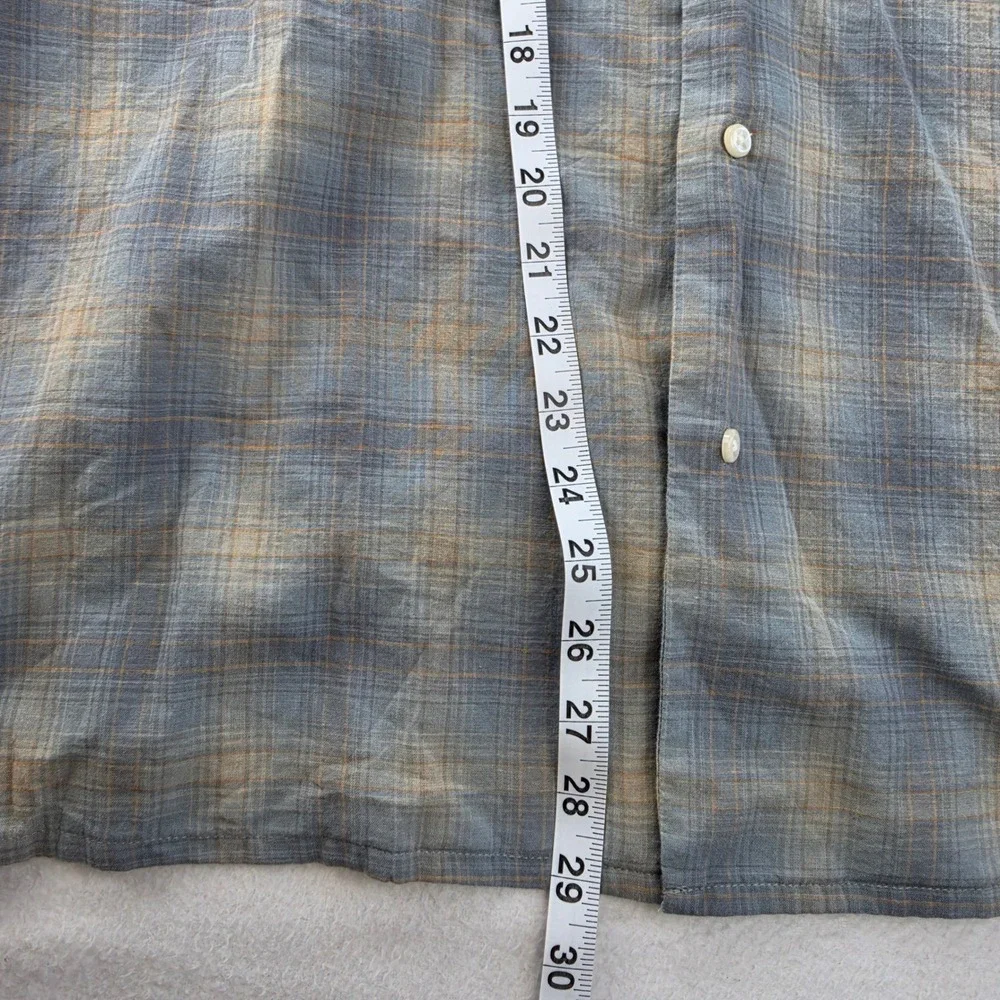J.Crew NWT Mens Cotton Gauze Camp Collar Shirt Paul Dusty Blue Oat Plaid CC926 L